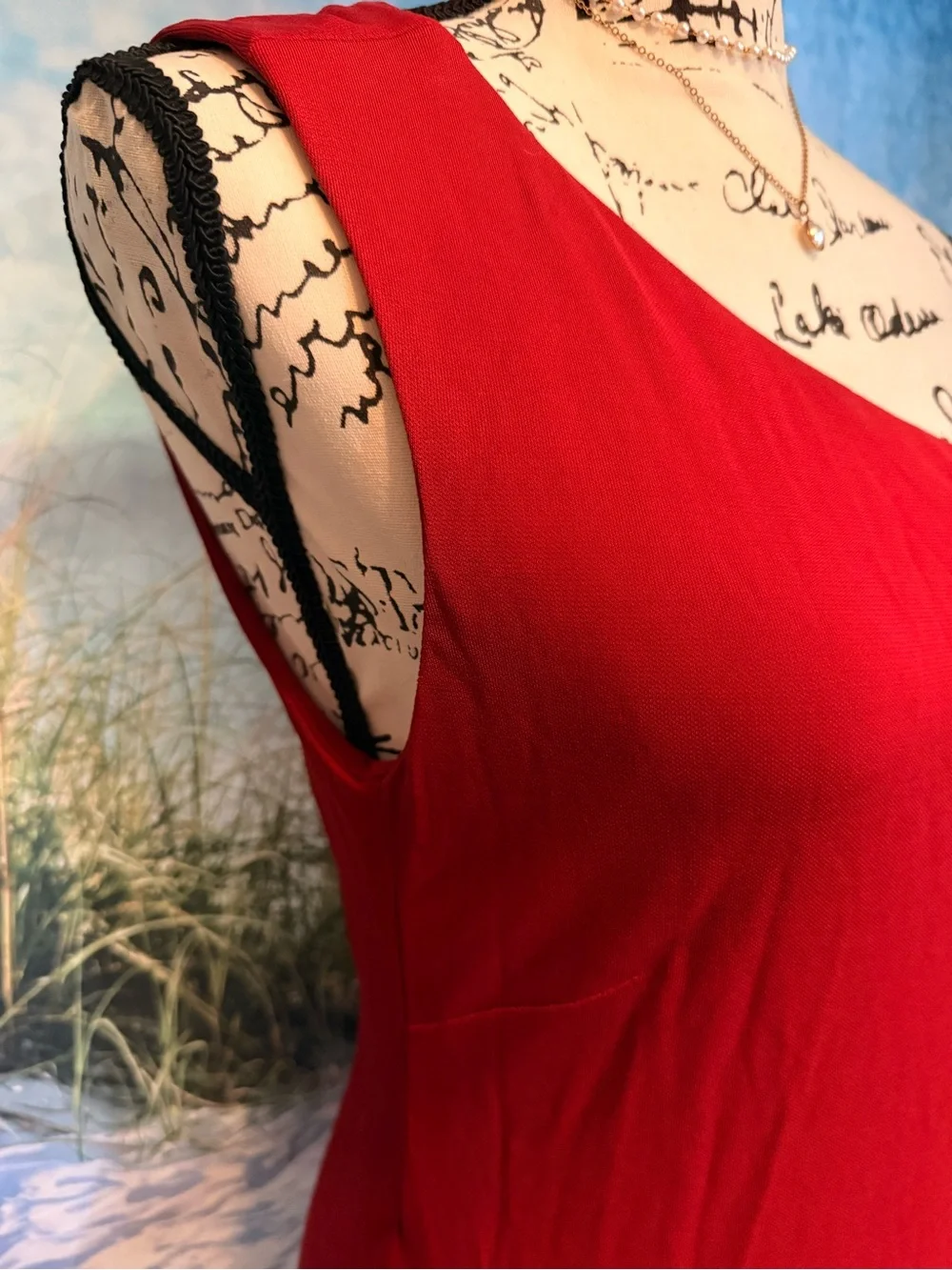 Lauren Ralph Lauren Scarlet One-Shoulder Maxi Dress